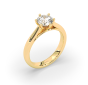 1.00CT IGI Certified Lab Grown Solitaire Diamond Engagement Ring 6 Claw Setting with Tapered Band in 18K Yellow Gold