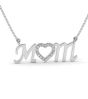 9K White Gold MOM Diamonds Necklace