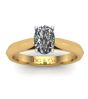 18K White and Yellow Gold Oval Cut Diamond Engagement Ring