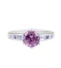 Pink Sapphire Diamond Engagement Ring in 18 Karat White Gold